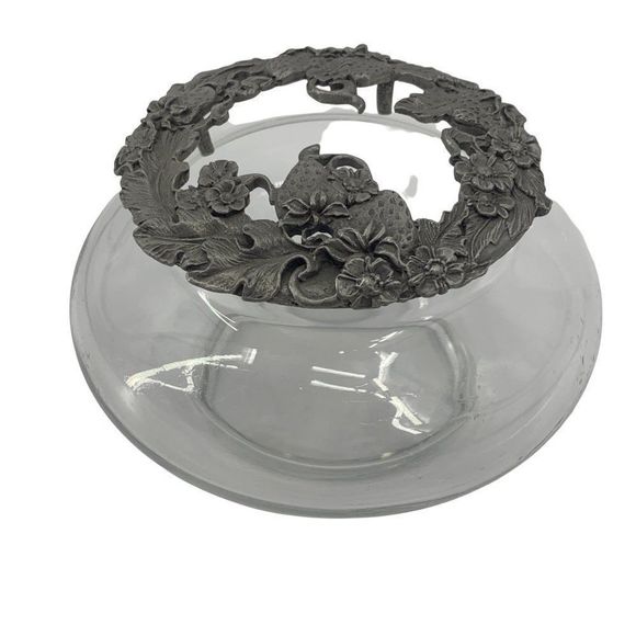 Rawcliffe 1994 Pewter Lid Clear Jar Potpourri Trinkets Display 0196 5" x 3" - Picture 7 of 8